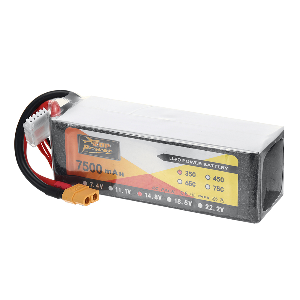 ZOP Power 14.8V 7500mAh 35C 4S1P LiPo Battery XT60 Plug for RC Drone