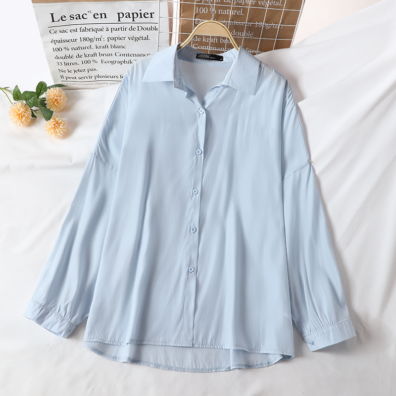 Women Casual Summer Shirt Button Up Long Sleeve Tops