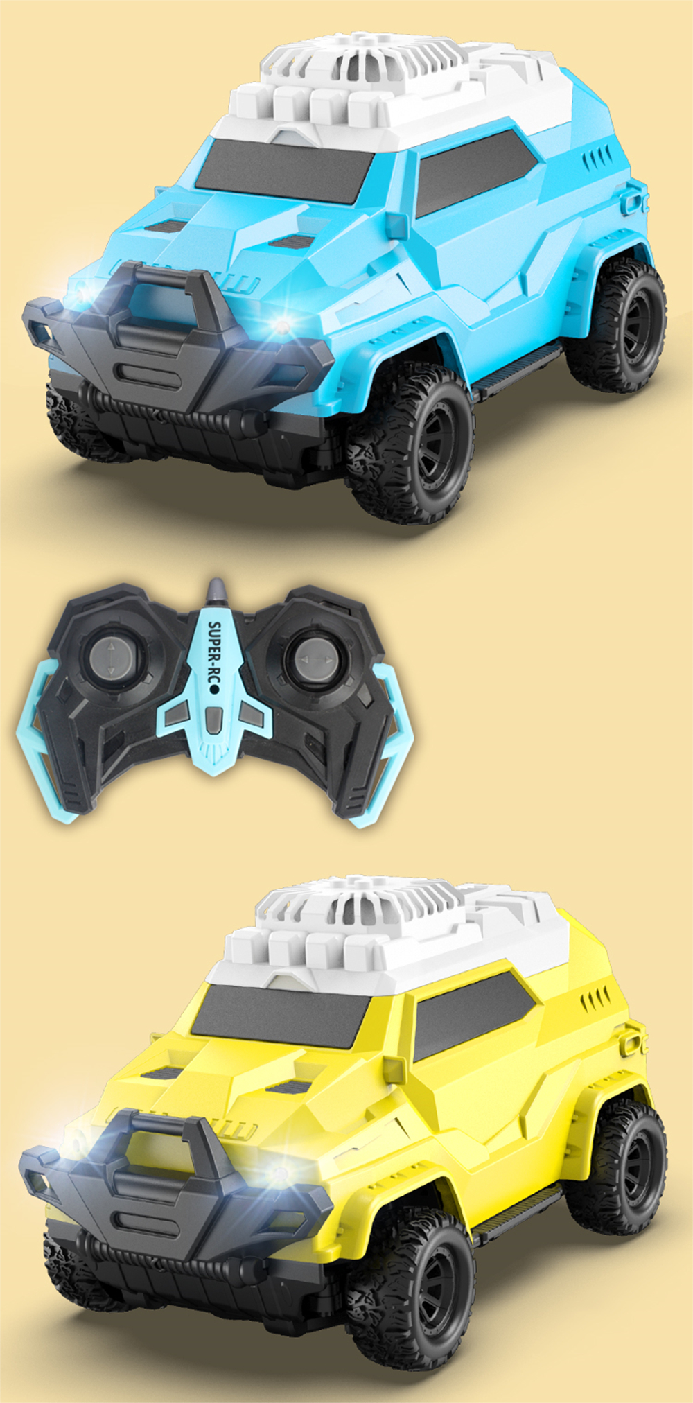 TCS02 2.4 4CH DIY Sticker Remote Control RC Car with Fan RTR Children Toys
