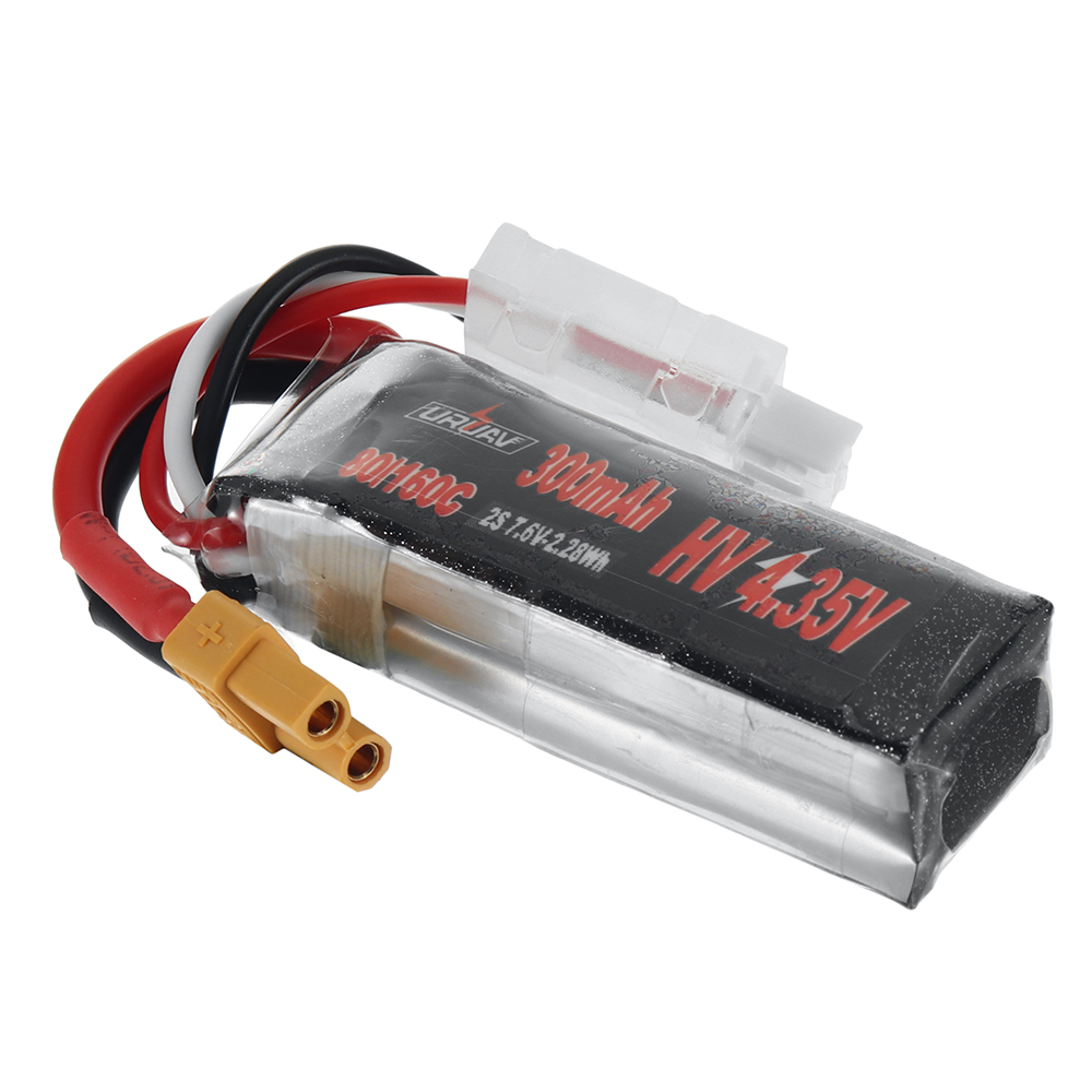 URUAV Power 7.6V 300mAh 80C/160C 2S HV 4.35V LiPo Battery XT30 Plug for RC Drone