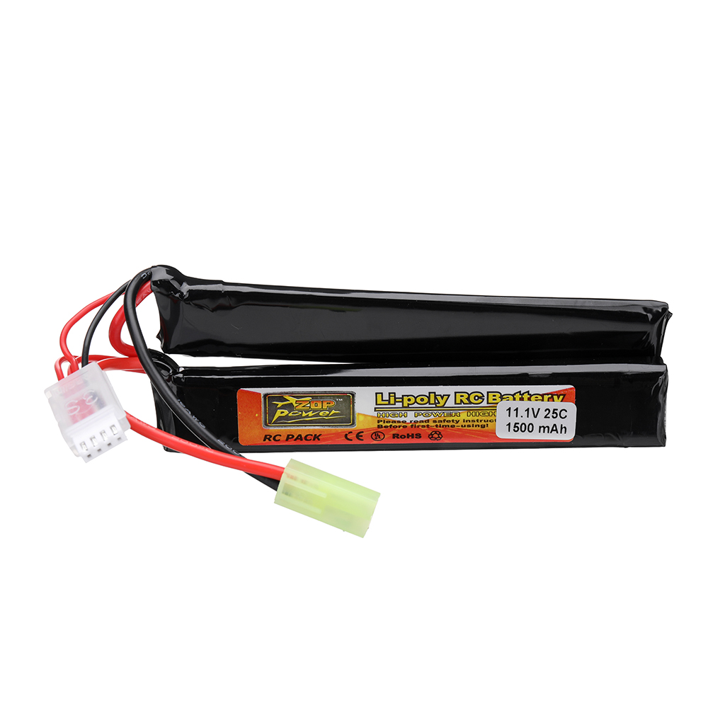 ZOP Power 11.1V 1500mAh 25C 3S LiPo Battery Tamiya Plug With T Plug Adapter Cable for RC Car