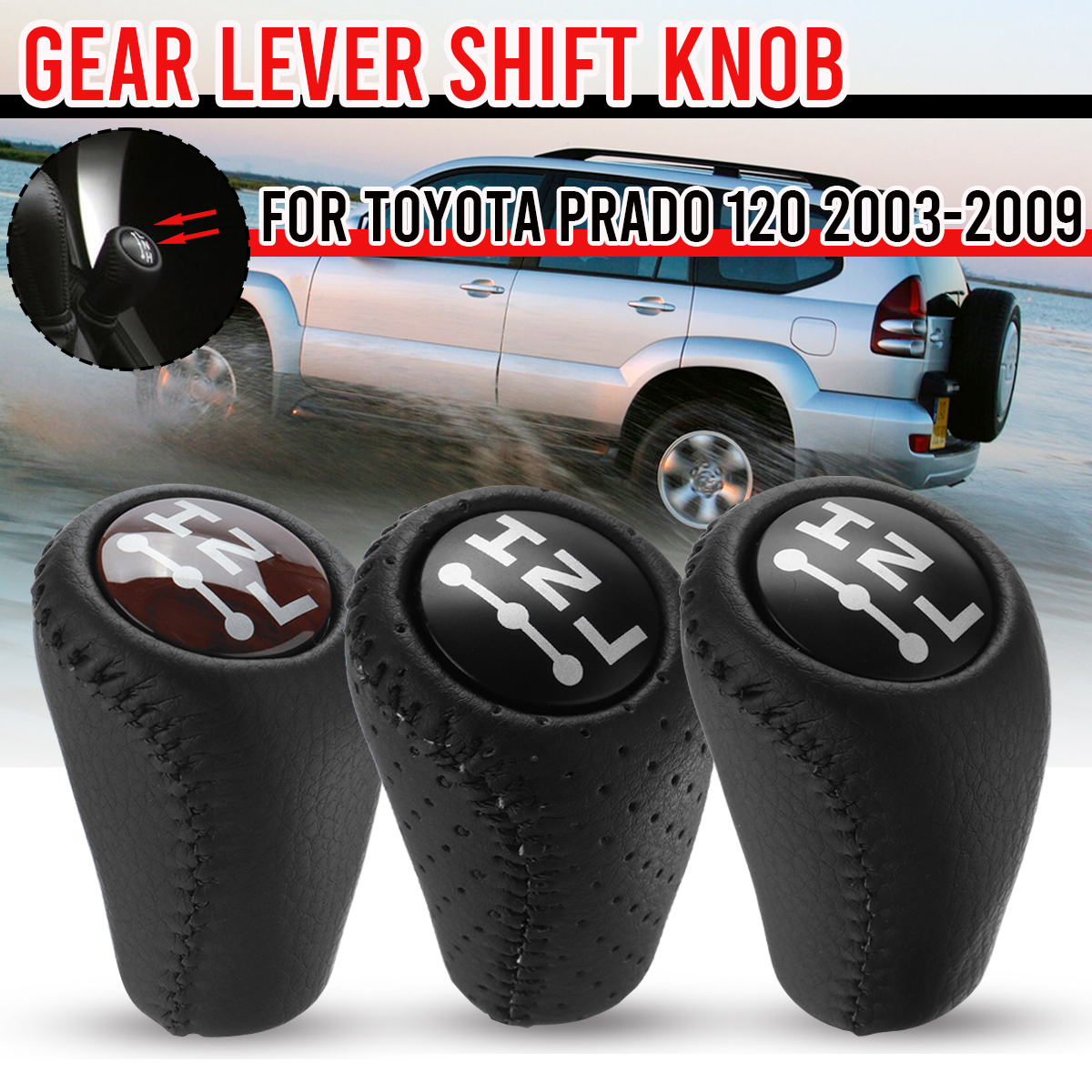 Auto Car AT Gear Lever Head Shift Knob Fits For Toyota Prado 120 2003-2009 mhestore2009