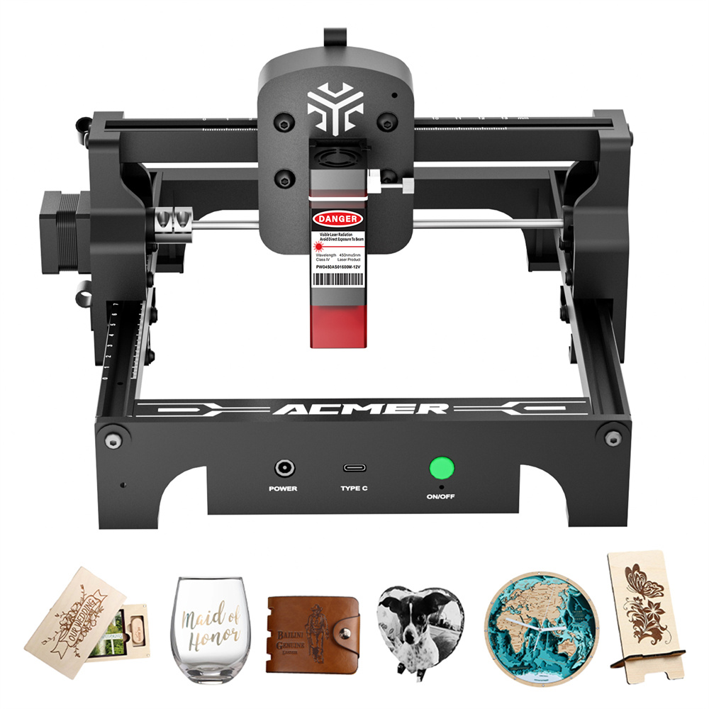 ACMER S1ミニ 3.5W ポータブルレーザー彫刻機 10,000mm/分 0.04mm 高