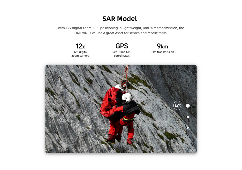 FIMI X8 MINI 3 BNF without Remote Control Battery SoLink 9KM FPV Super Night Video Mode With 4K 60fps 1/2