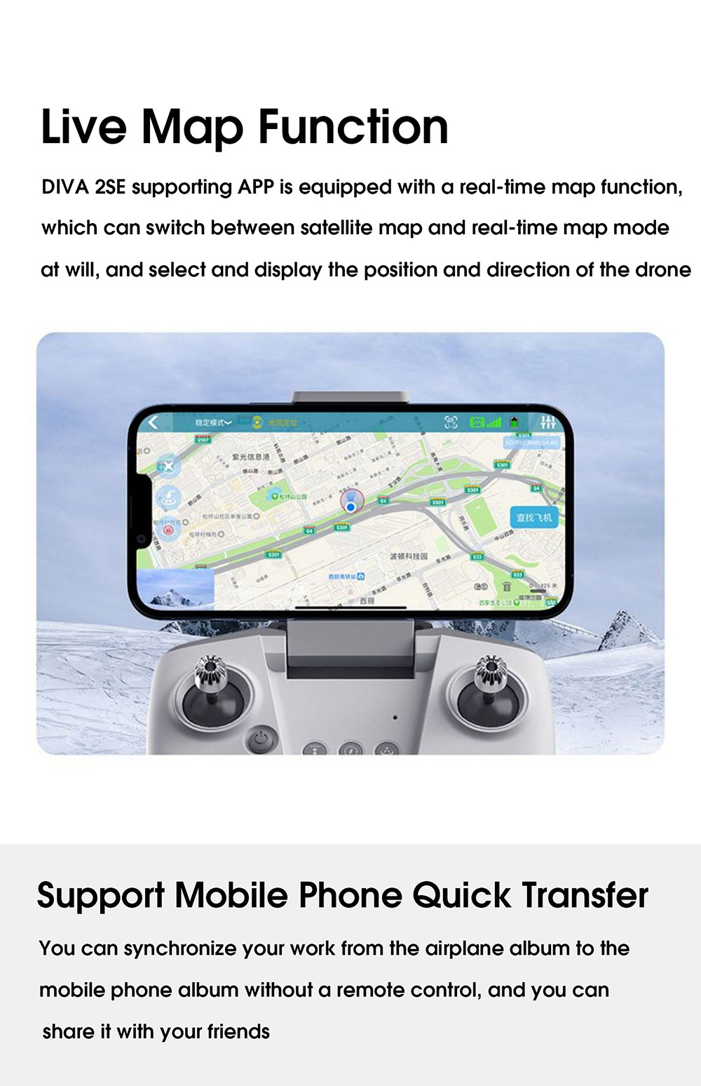 Funsnap DIVA 2SE Mini GPS with 4K 30fps HD Camera 31mins Flight Time Optical Flow Positioning 245g Brushless Foldable RC Drone Quadcopter RTF