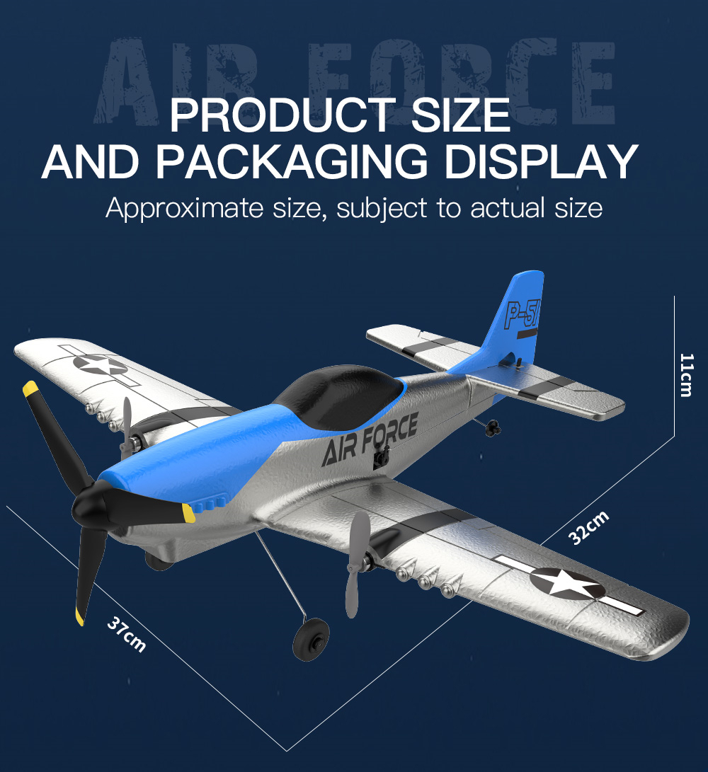 SKRC Z63 Air Force 370mm Wingspan 2.4GHz 3CH Built-in Gyro Dual Motor EPP RC Airplane Fixed Wing Glider RTF for Beginners