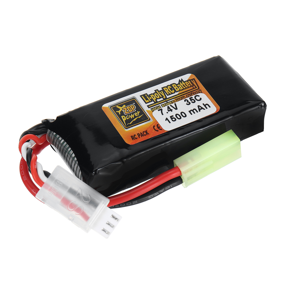 ZOP Power 2S 7.4V 1500mAh 35C LiPo Battery T Plug for RC Car Airplane Helicopter FPV Racing Drone