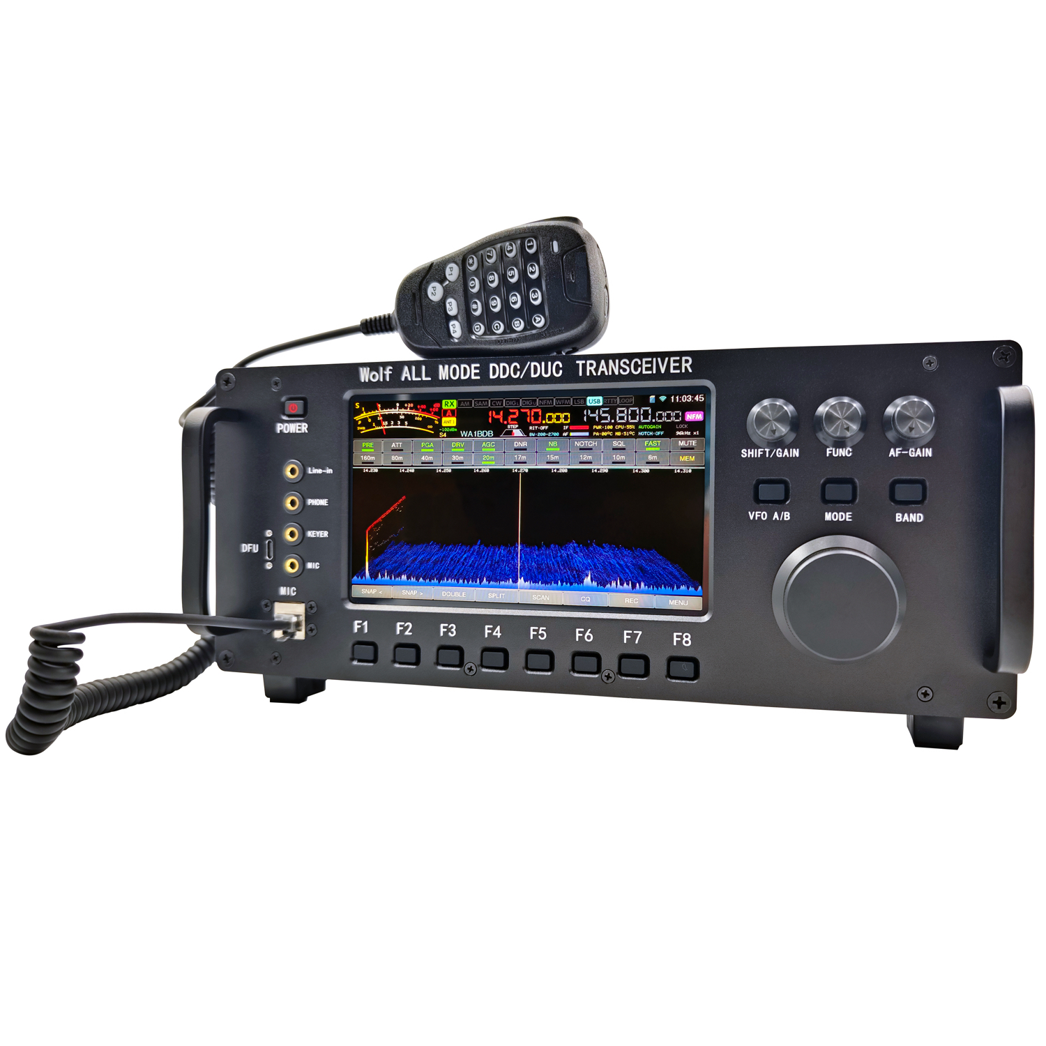 20W 0-750MHz Wolf All Mode DDC/DUC Transceiver Mobile Radio LF/HF/6M/VHF/UHF Transceiver for UA3REO with WIFI