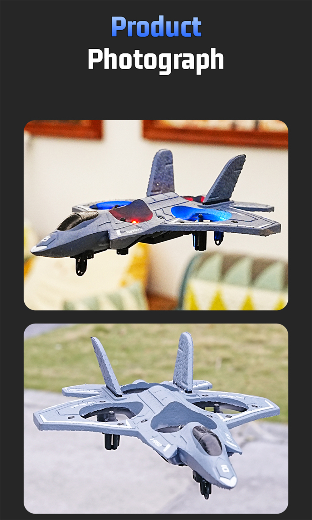 JJRC H128 2.4G EVA Fighter Altitude Hold Mode 360° Roll Turbofans Motors 4CH LED RC Toy Gift Remote Control Drone Airplane Quadcopter Stunt Glider RTF