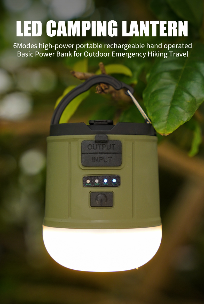 Multifunctional Tent Light Outdoor Emergency Hand-Powered Camping Light Portable Rechargeable Output Camping Light