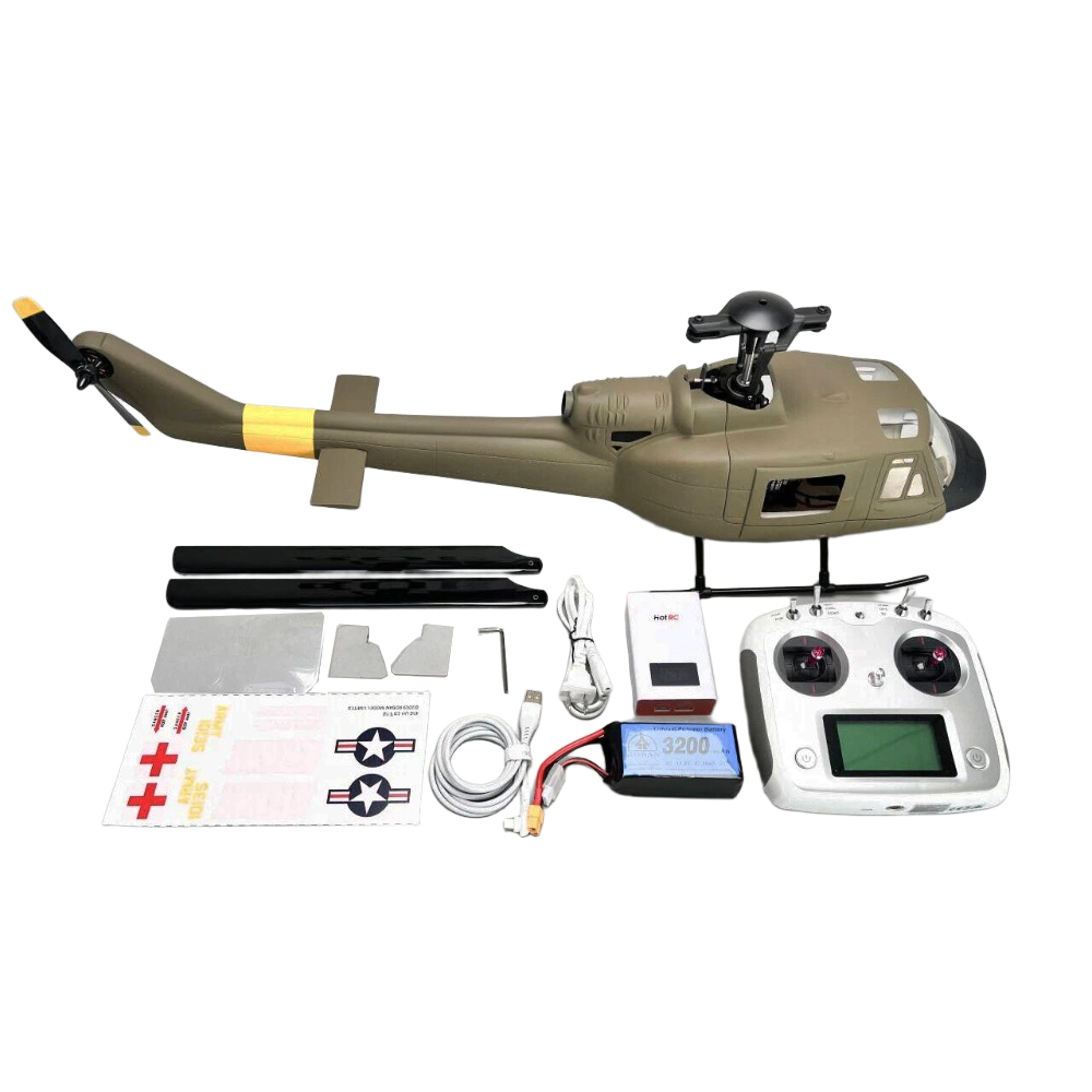 ROBAN 450 Class UH-1D 2.4G 11CH GPS Stabilized Scale Flybarless RC Helicopter RTF With X1 Flight Controller