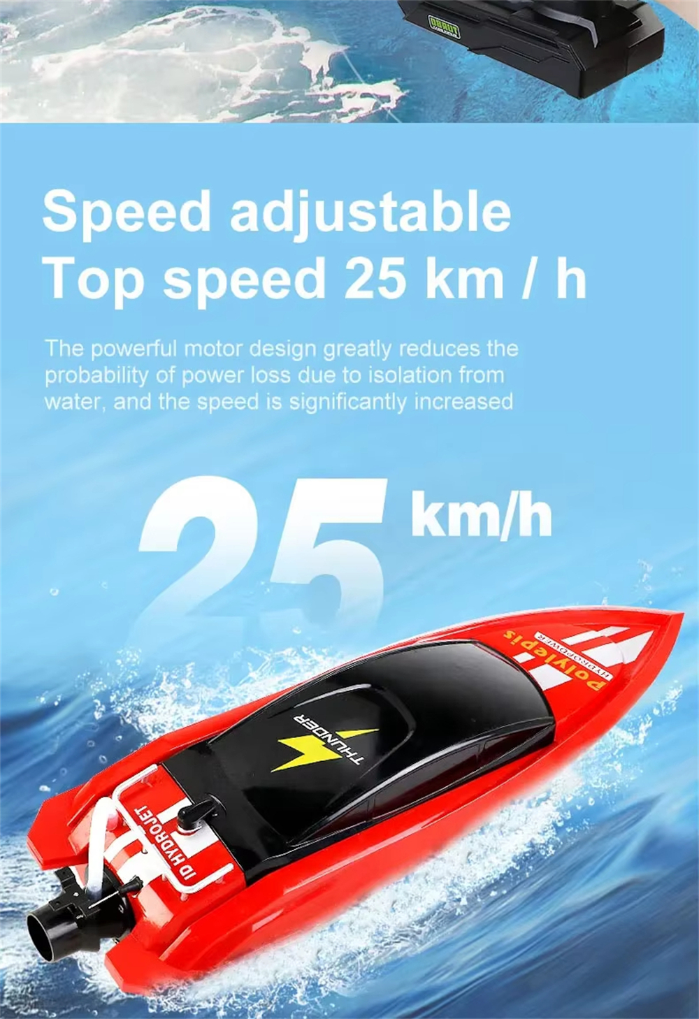 CY-H2 2.4G Electric RC Boat Speedboat Waterproof 25km/H High Speed Water Pump Jetboat