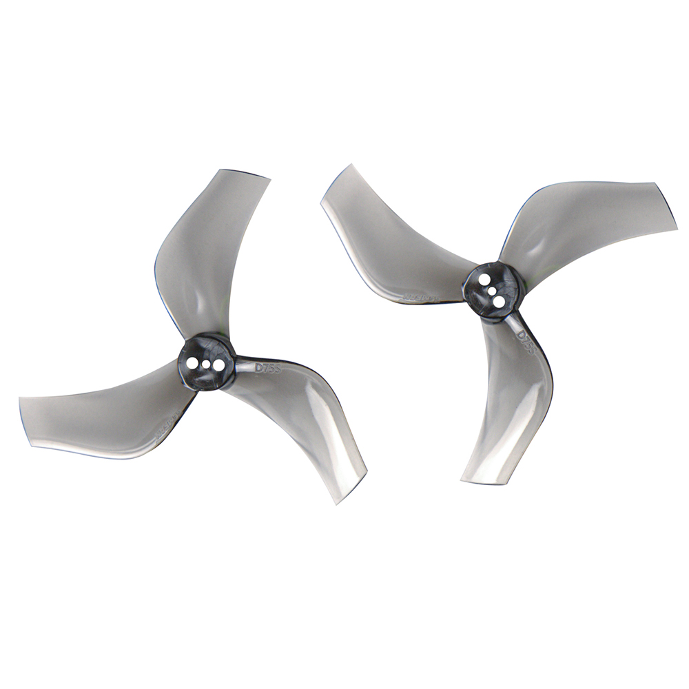 2 Pairs Gemfan Hurricane D75S-3 Ultra-Light 3 Inch 3-Blade Propellers PC for High-Powered RC FPV Racing Drone Performance