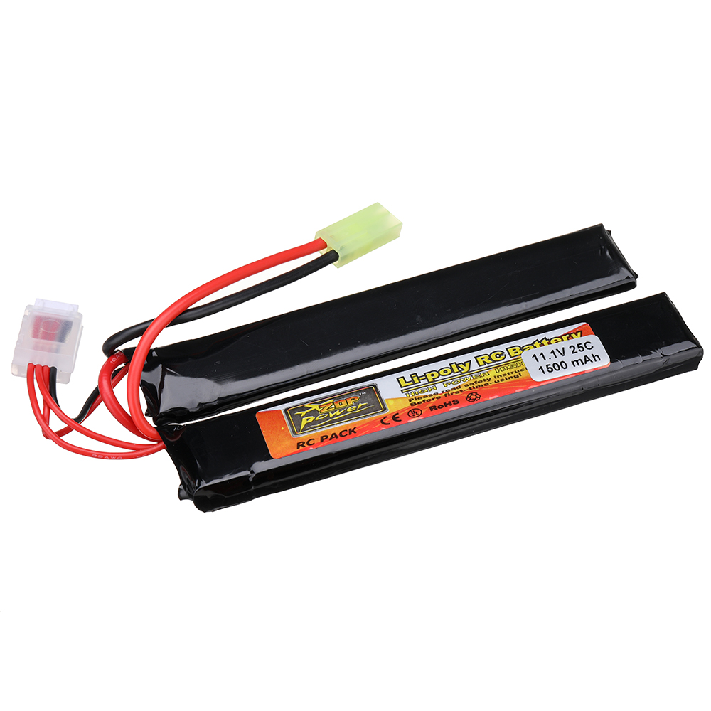 ZOP Power 11.1V 1500mAh 25C 3S LiPo Battery Tamiya Plug With T Plug Adapter Cable for RC Car