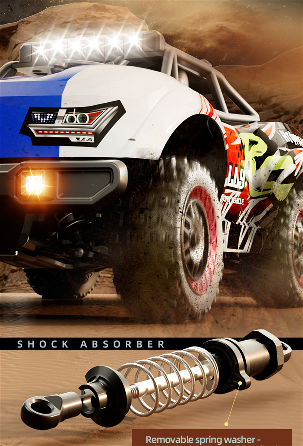 SCY 18103 1/18 2.4G 4WD RTR Truck Brushed RC Car Full Proportional Control with LED Front Light High Speed Vehicle Model