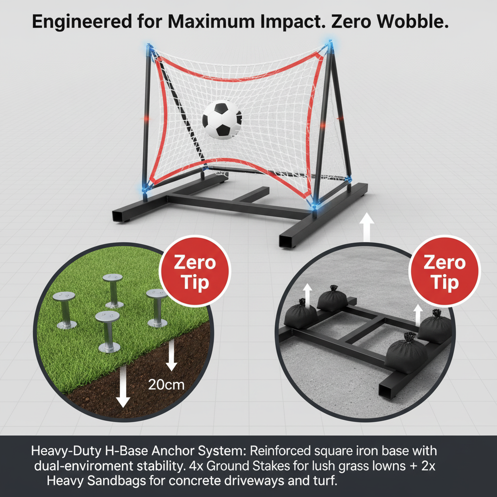 Warmounts 2 in 1 Baseball Rebounder Net Double Sided Soccer Pitching Throwing Catching Passing Trainer Heavy Duty Steel Frame with Target Backyard Solo Practice Ball Return Screen for Kids Adults Warmounts