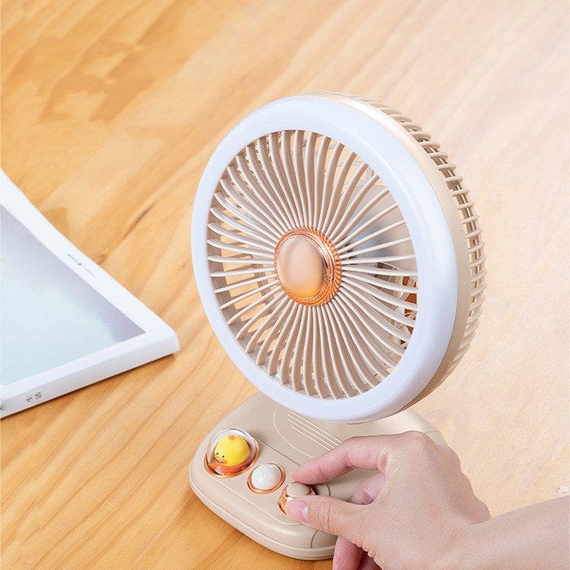 Outdoor Mini Home Rotating Bobblehead Fan USB Charging Three Speed Large Wind Fan