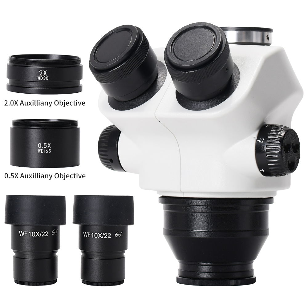 HAYEAR 3.5X 7X 50X 100X Double Boom Stand Zoom Simul Focal Trinocular ...