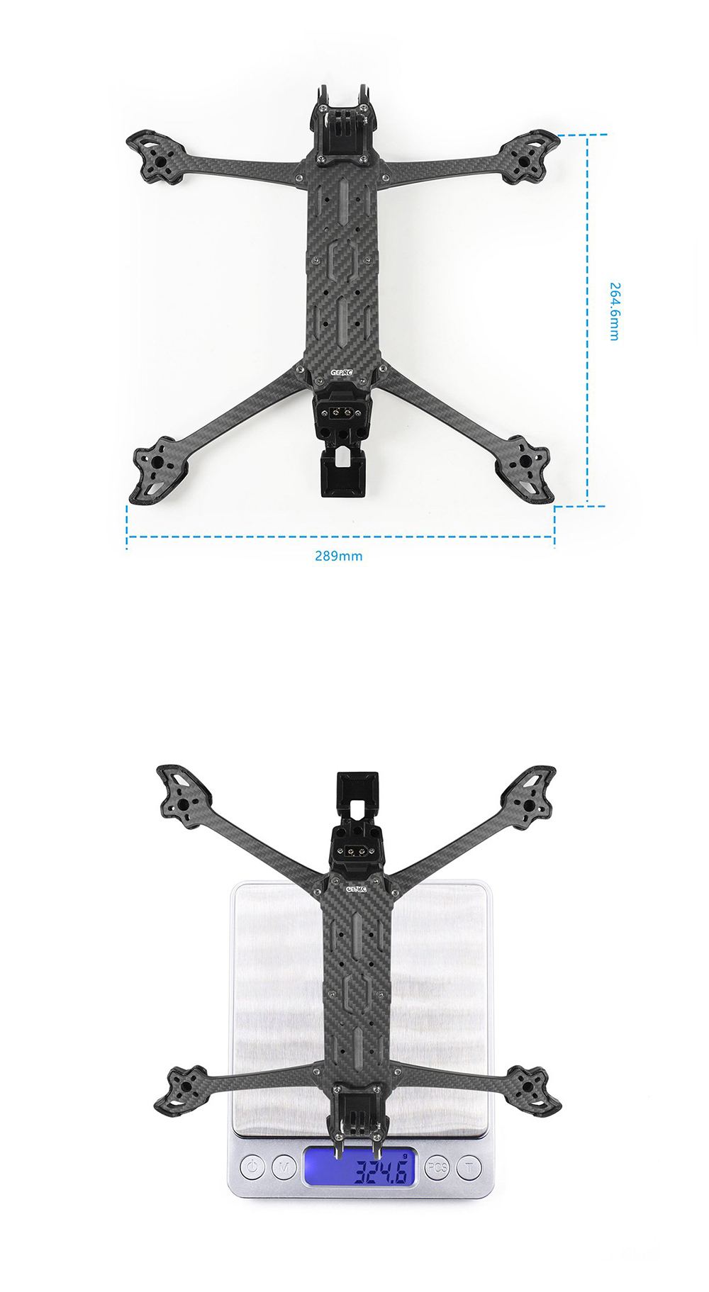 GEPRC MOZ7 320mm Wheelbase 6mm Arm Thickness Durable 7 Inch Long Range Frame Kit Support Analog HD DJI O3 for DIY FPV Racing Drone