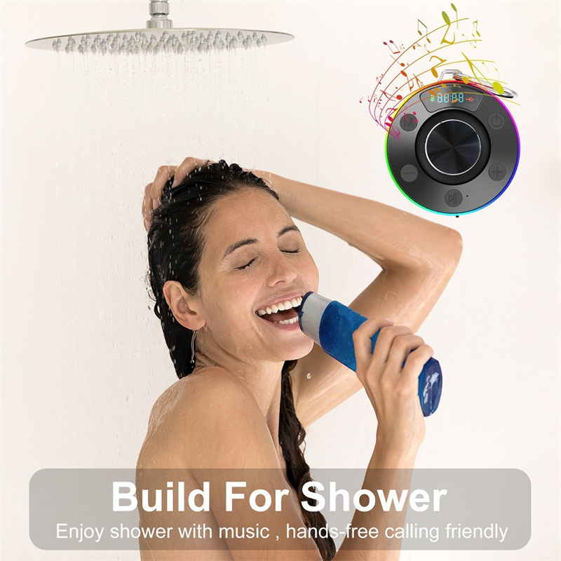 T7 IPX7 防水スピーカー RGB ポータブルBluetoothスピーカー 吸盤付き