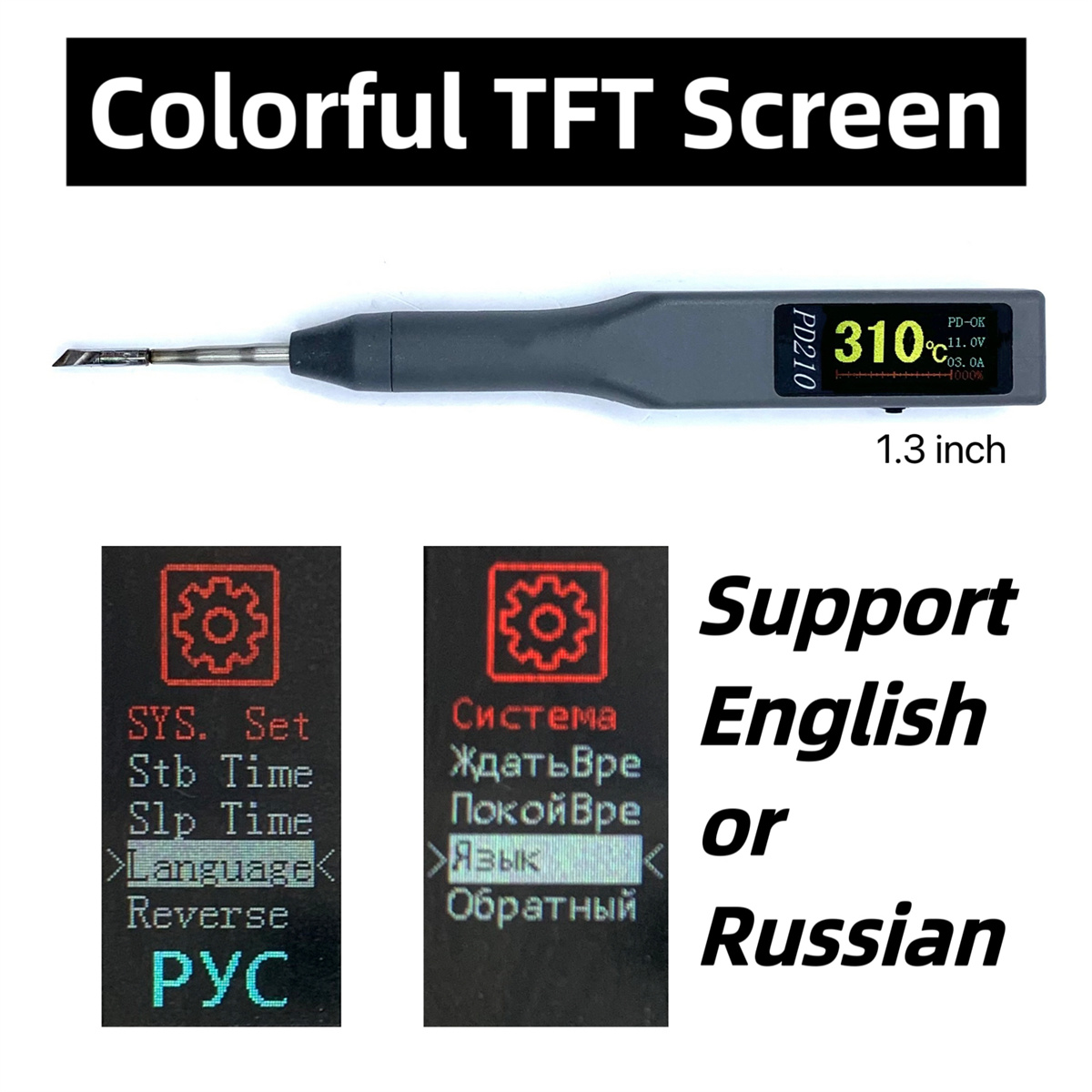 PD210 Professional 70W Adjustable Temperature Soldering Iron TFT Screen for Precision DIY Projects High Efficiency Fast Heating PD3.0 Fast Charging