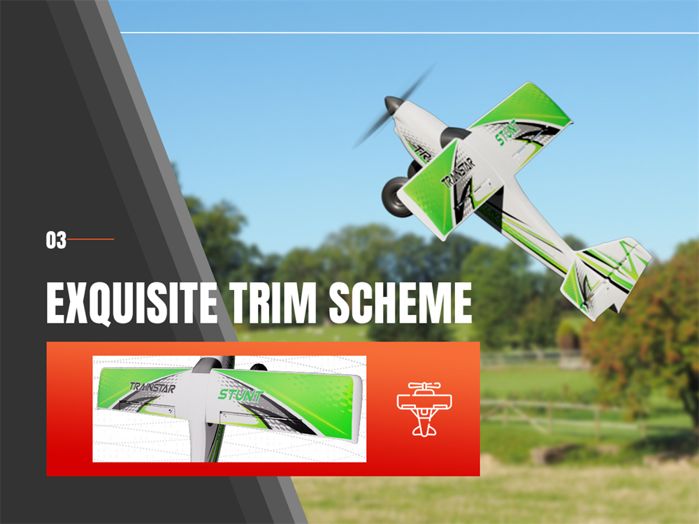 VolantexRC Trainstar Stunt 76804 500mm Wingspan 2.4G 4CH With 6-axis Gyro Brushless EPP RC Airplane Trainer Fixed Wing RTF