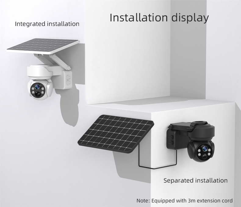 2.4G Wireless WiFi Solar Camera 360° PTZ Color Night Vision Motion Detection Audio Intercom APP Alarm Push 6400mAh Waterproof Home Security Cameras