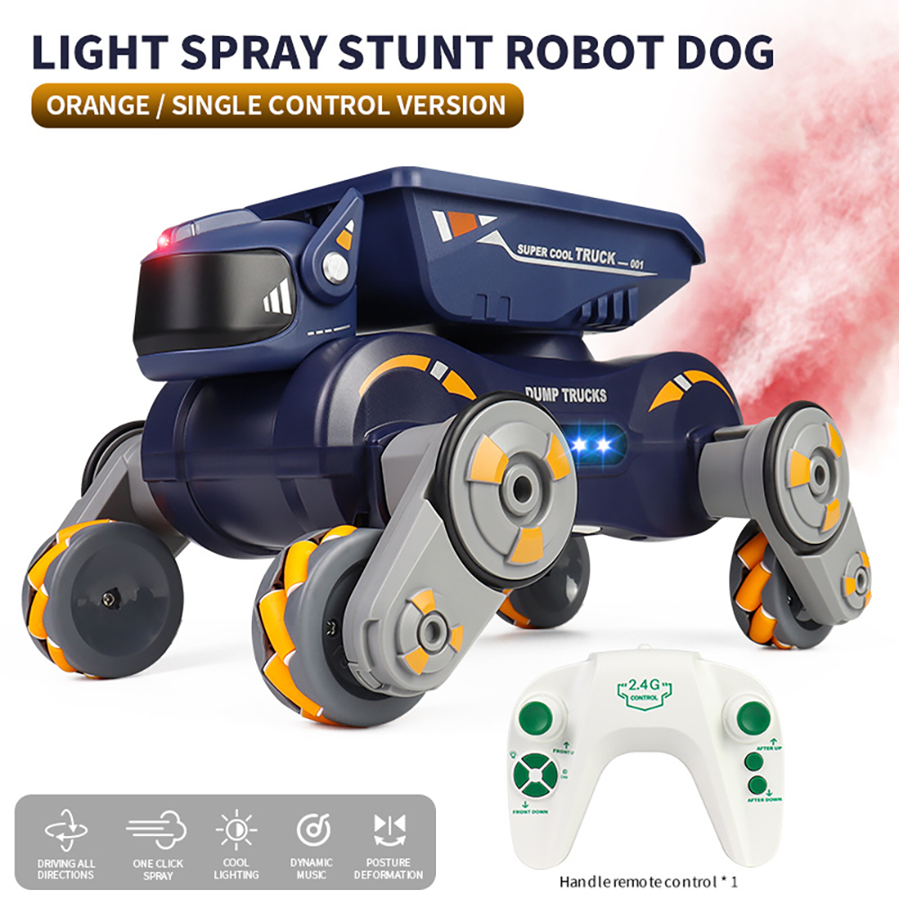 JC013P 2.4G 4WD RC Car Robot Dog Radio Gesture Induction Music Light Stunt Remote Control Car off-Road Control Boys Toys for Children Gifts