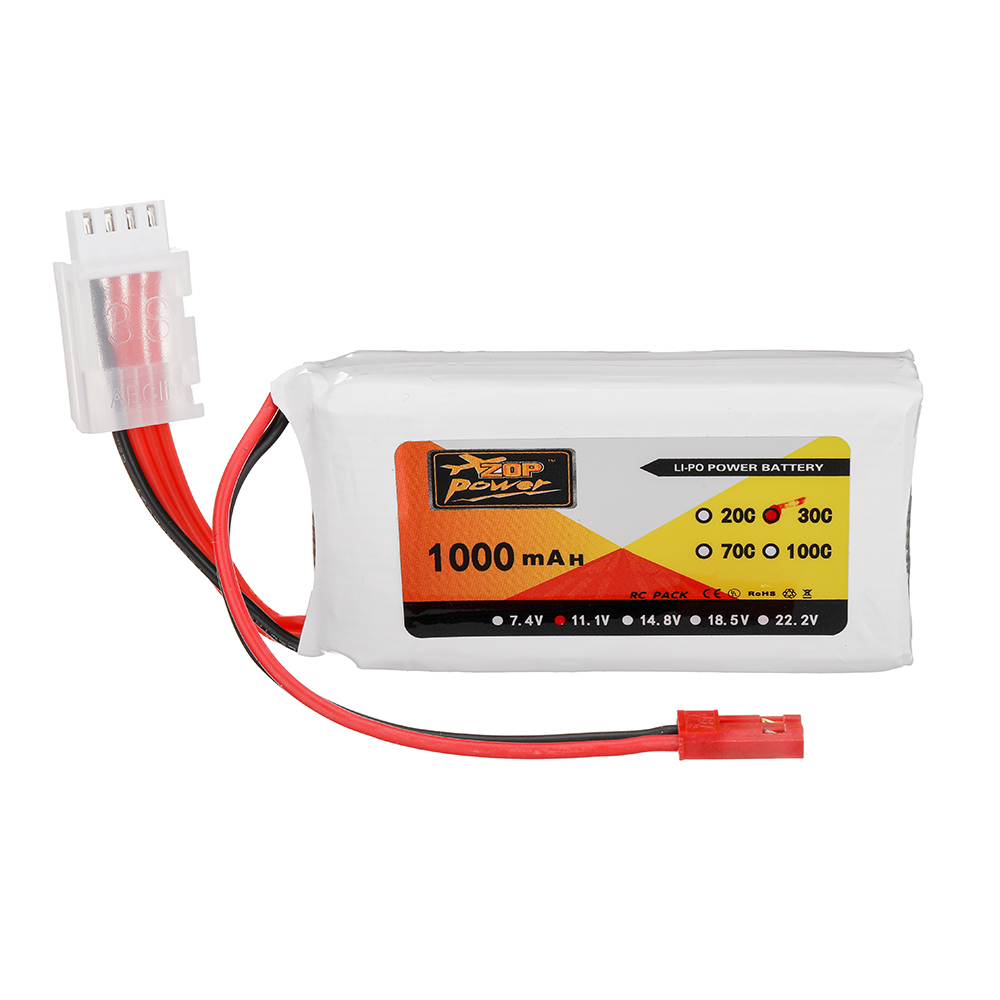 ZOP Power 11.1V 1000mAh 30C 3S LiPo Battery JST Plug for RC Drone