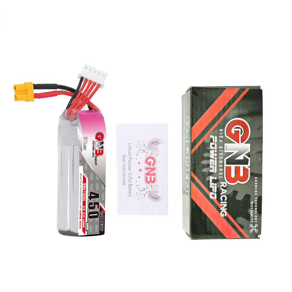 Gaoneng GNB 15.2V 450mAh 80C 4S HV LiPo Battery XT30 Plug for RC Drone