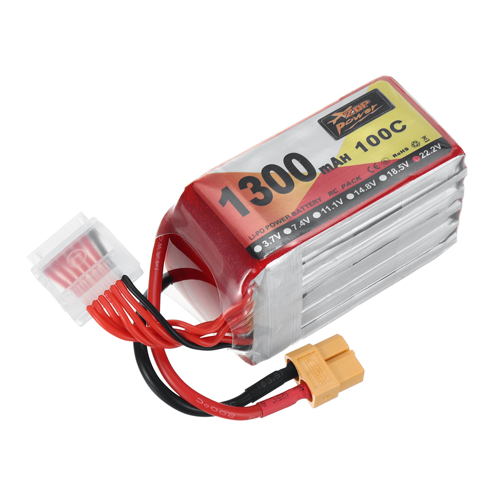 ZOP Power 22.2V 1300mAh 100C 6S LiPo Battery XT60 Plug for RC Drone