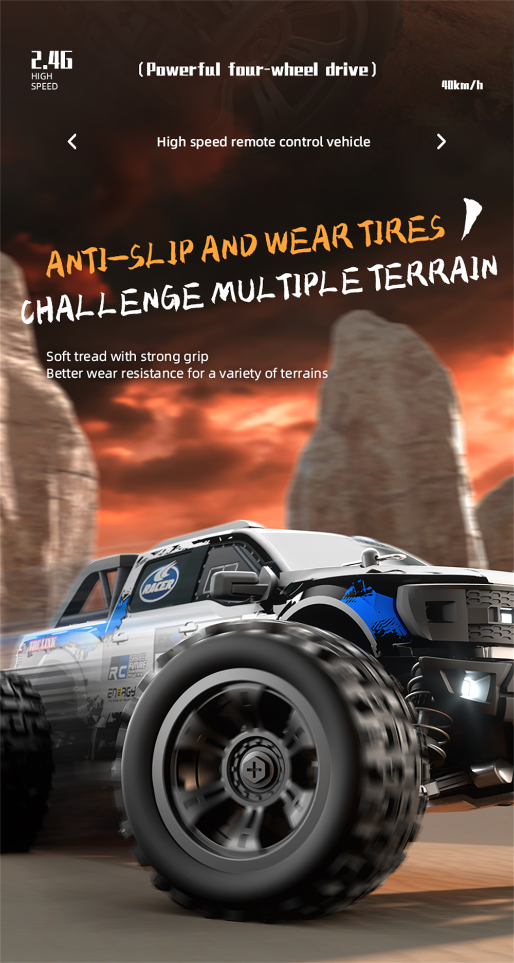 SCY & THE LINK 18102 1/18 2.4G 4WD High Speed RC Car Vehicle Models Full Proportional Control W/ Light