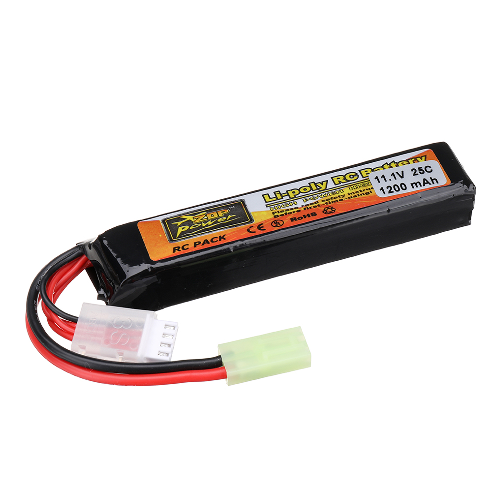 ZOP Power 11.1V 1200mAh 25C 3S LiPo Battery Tamiya Plug With T Plug Adapter Cable for RC Car