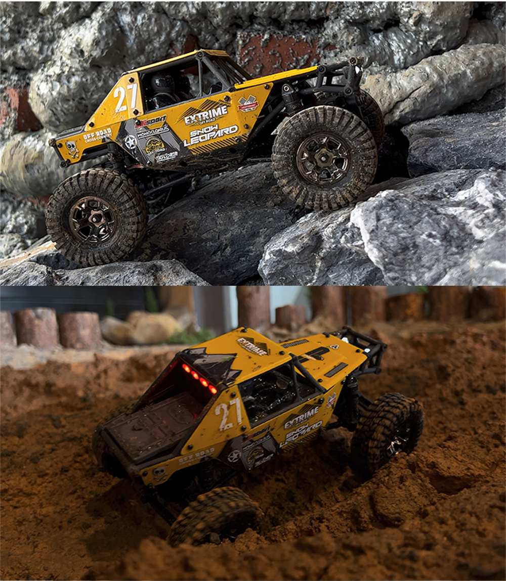 UDIRC UCX2405 UCX2405 PRO RTR 1/24 2.4G 4WD RC Car Rock Crawler Off-Road Climbing Cage Trail Truck Snow Leopard LED Light Full Proportional Vehicles Models Oil Filled Shocks Toys