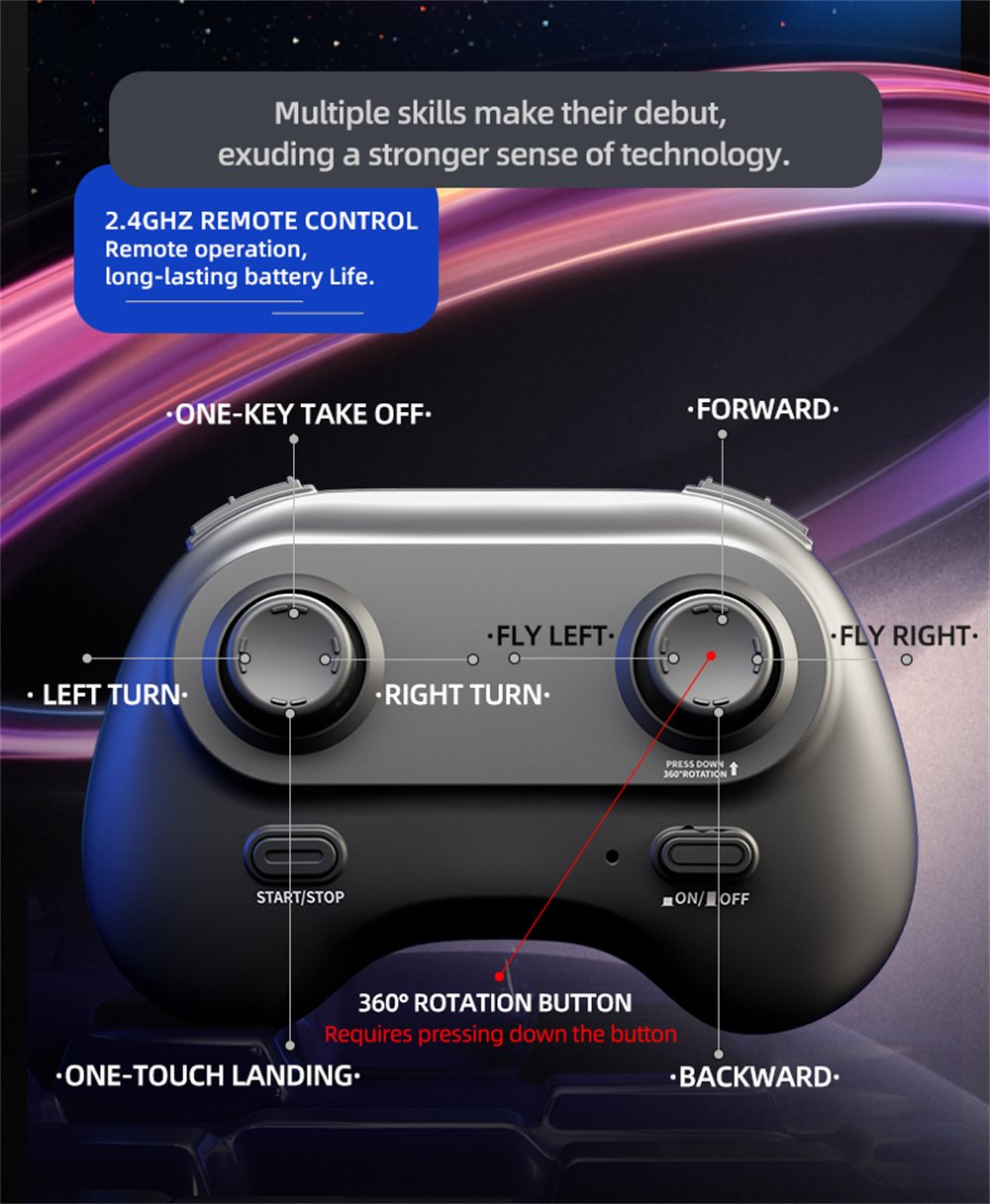 JJRC H131 AURORA BALL Stunt Light Ring 360° Spin Altitude Hold Mode RGB Color LED Circle Protection Kids Gifts 2.4G 4CH 6-Axis Remote Control RC Toys Drone Quadcopter RTF