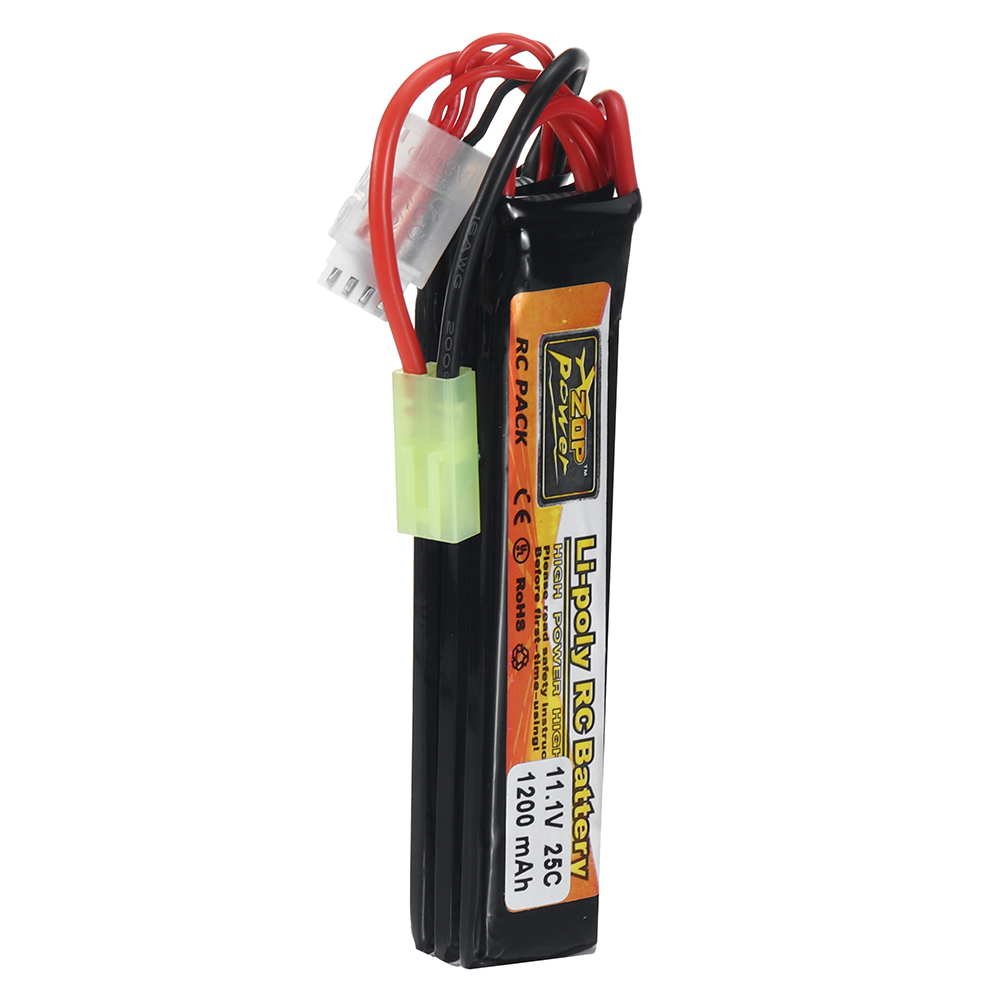 ZOP Power 11.1V 1200mAh 3S 25C LiPo Battery Tamiya Plug With T Plug Adapter Cable for RC Car