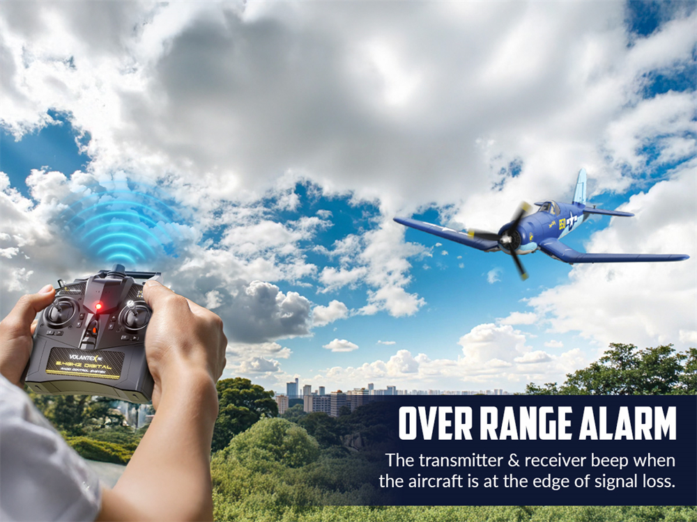 Eachine F4U CORSAIR VMF-217 2.4G 4CH Brushless 500mm Wingspan 6-axis Gyro One Key Take off Aerobatic EPP Warbird Glider RC Airplane BNF/RTF for Beginner