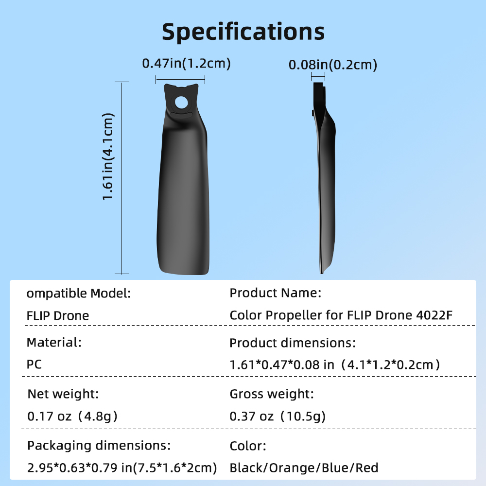 BRDRC 4022F Lightweight Colorful Propeller Props Blades Accessories for DJI FLIP RC Drone Quadcopter