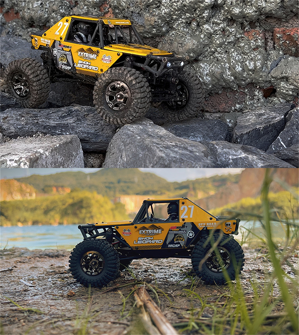 UDIRC UCX2405 UCX2405 PRO RTR 1/24 2.4G 4WD RC Car Rock Crawler Off-Road Climbing Cage Trail Truck Snow Leopard LED Light Full Proportional Vehicles Models Oil Filled Shocks Toys