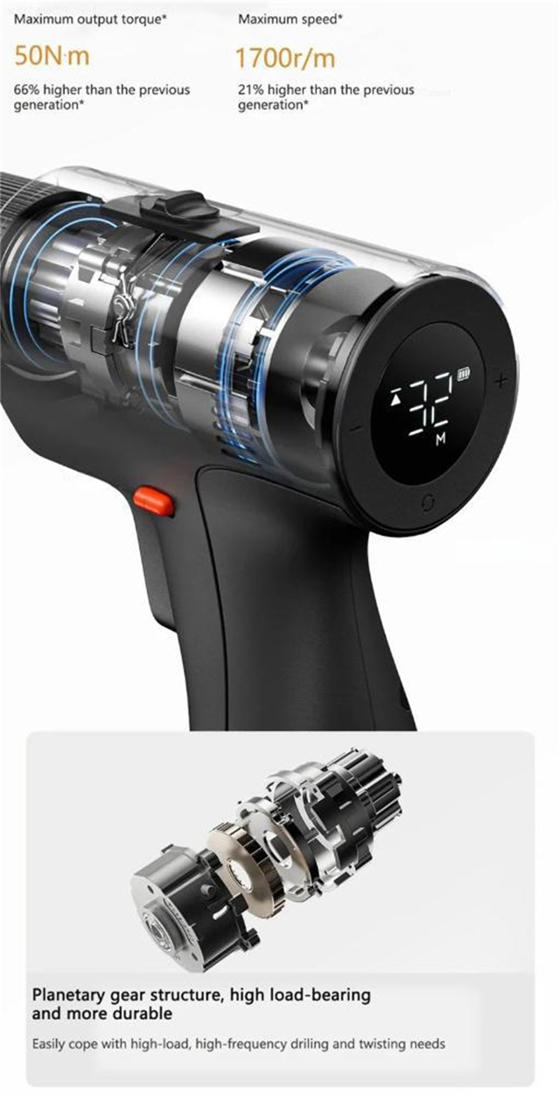 Xiaomi Mijia Brushless Electric Drill 2 50Nm Torque 1900mAh