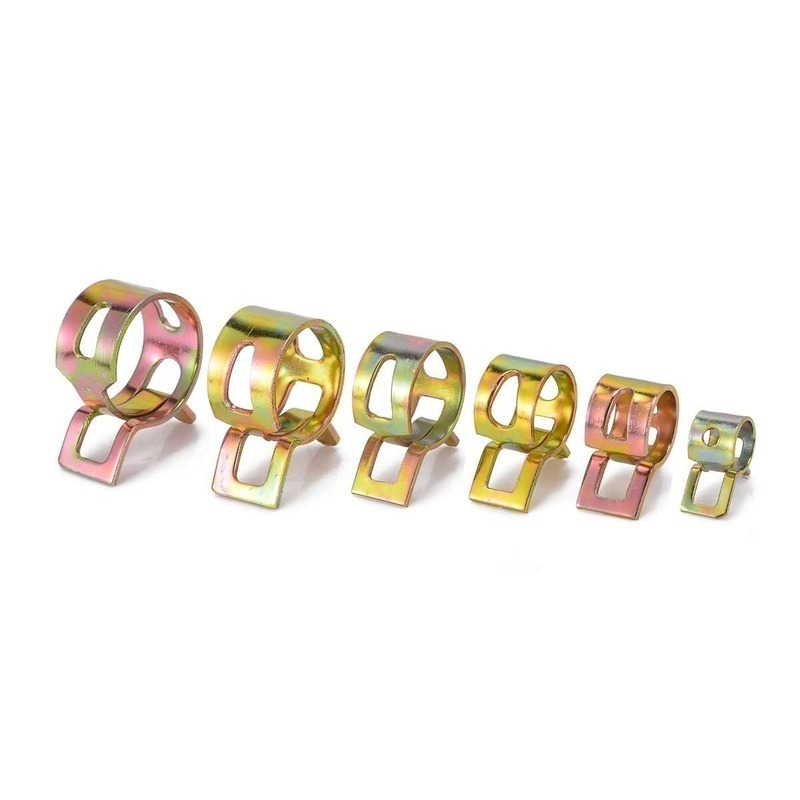 60PCS 6/9/10/12/14/15MM Galvanized Clamp and Hoop Combined with Colorful Galvanized Hose Clamp Elastic Laryngeal Cuff