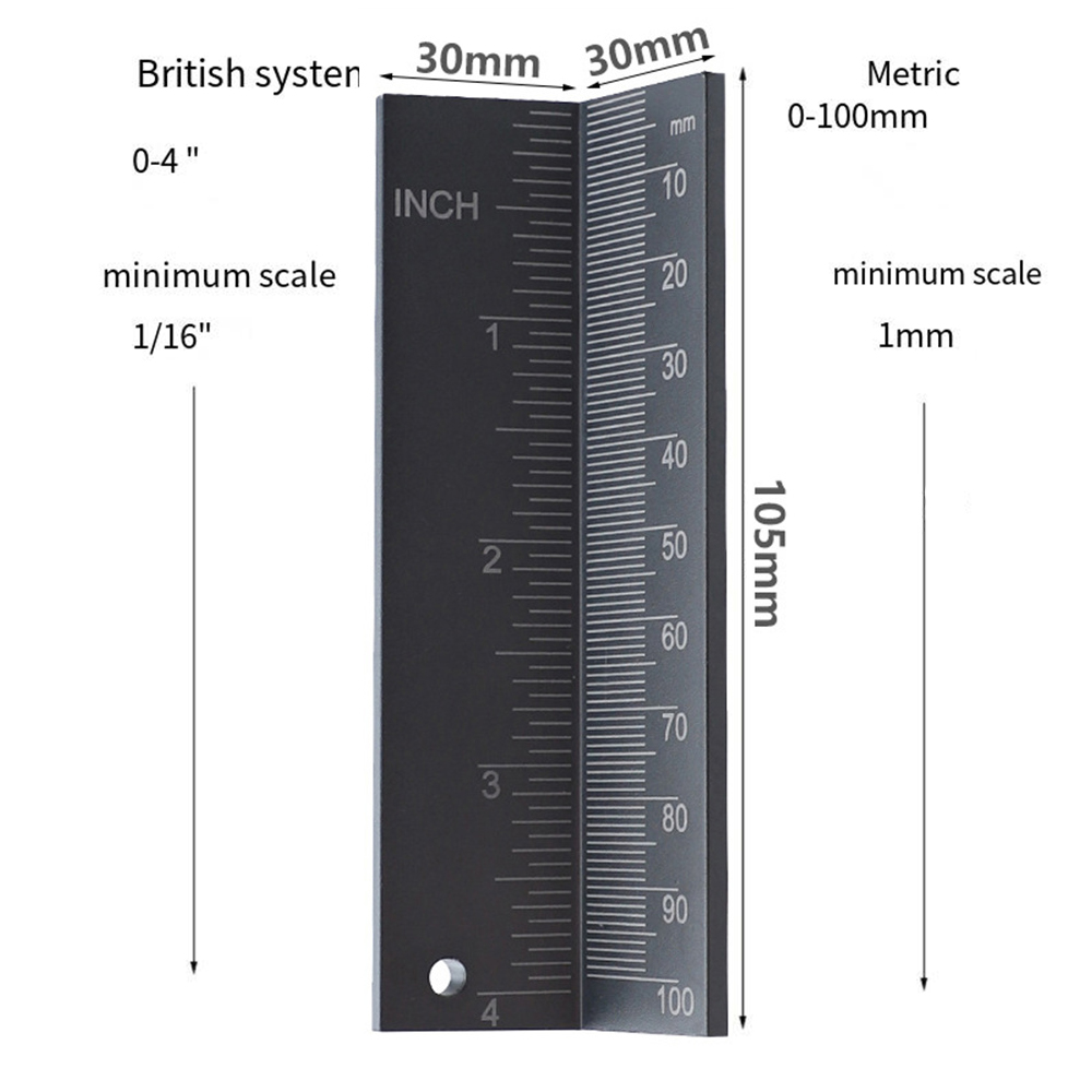RUITOOL Aluminum Alloy Drill Bit Depth Stop Collar Locator Woodworking Gauge with Magnetic Strip for Measuring Saw Blade Height and Locating Drill Bit Limit Rings English and Metric Units