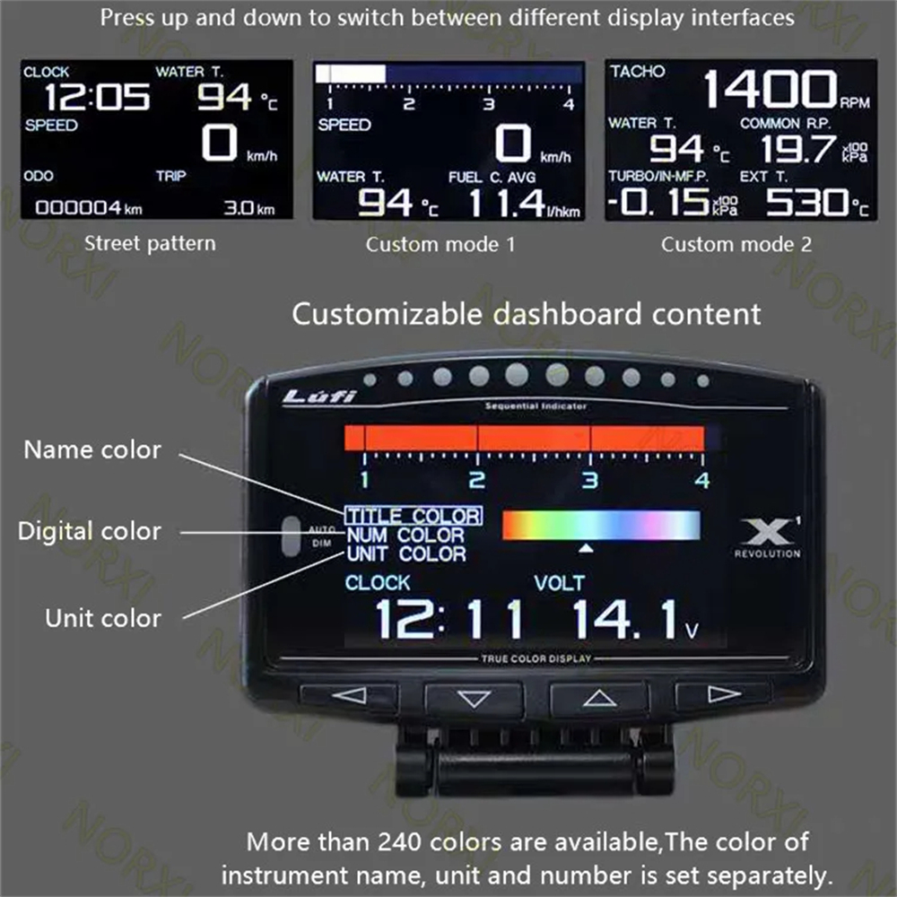 LUFI x1 車 OBD2 メーター 自動車 スマート デジタル ディスプレイ TFT