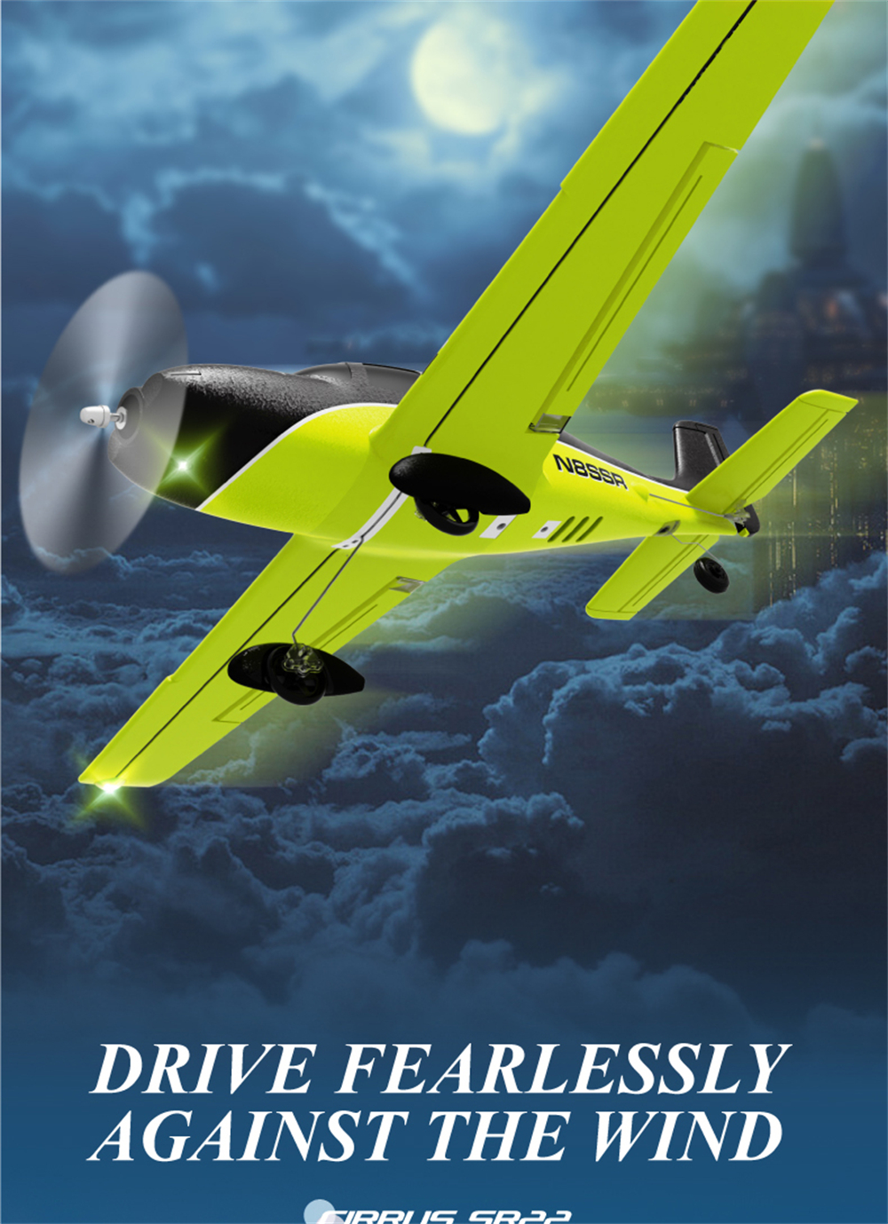 QIDI A580 Cirrus SR22 2.4G 4CH 520mm Wingspan 3D Aerobatics Brushless EPP RC Airplane Fixed Wing Glider RTF Compatible S-BUS DSM