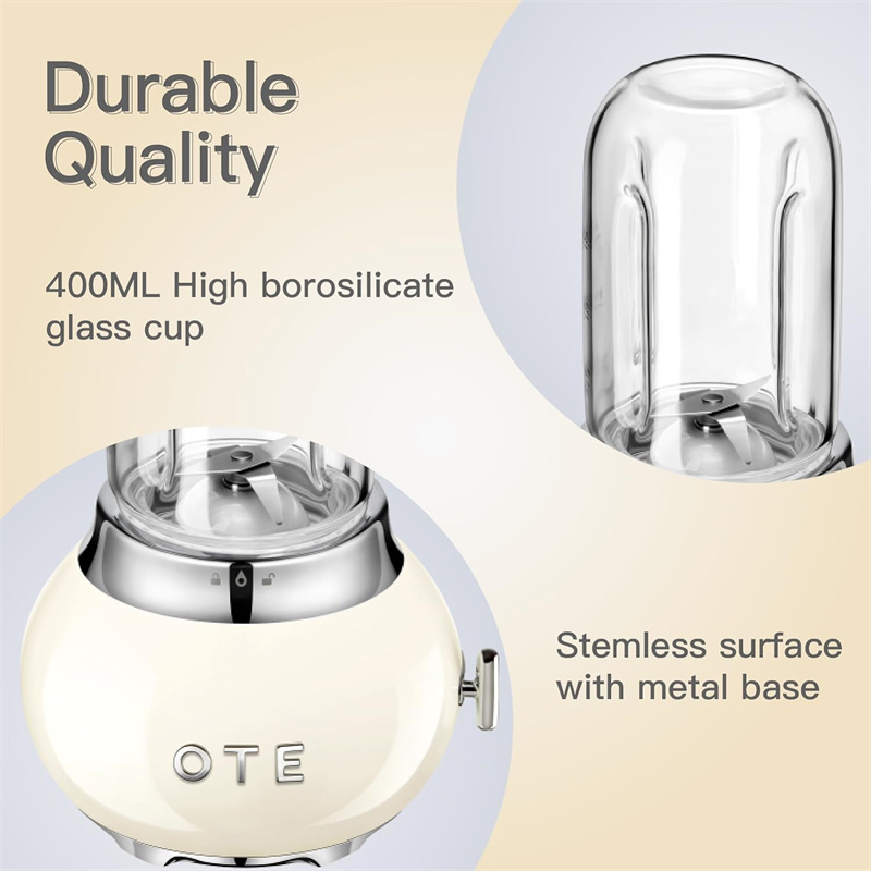 [EU Direct] OTE Portable Smoothie Blender Single Bullet Blender Easy To Clean BPA Free Blender for Shakes and Smoothies