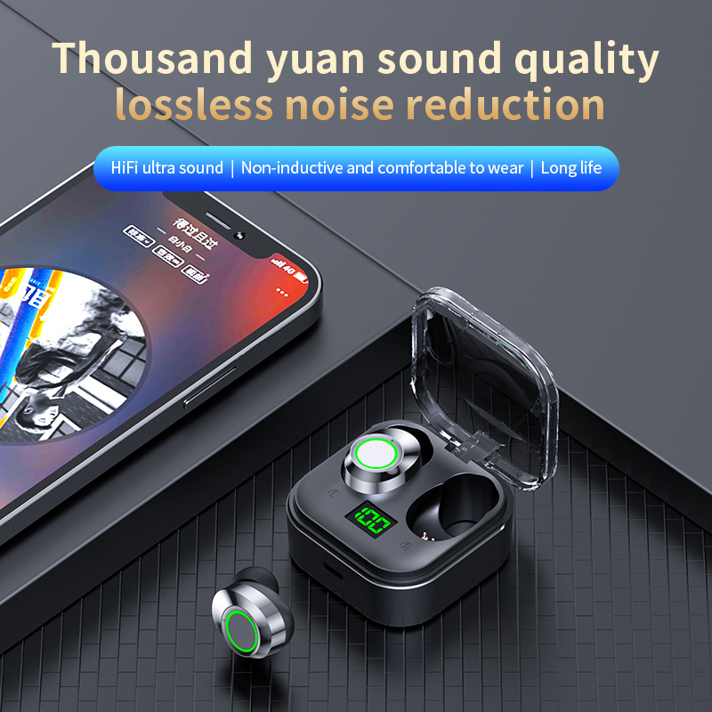 YDmini TWS bluetooth 5.3 Earphone HiFi Stereo Bass Panoramic Sound Smart Noise Reduction LED Digital Display Touch Control Low-latency In-ear Sports Headphone