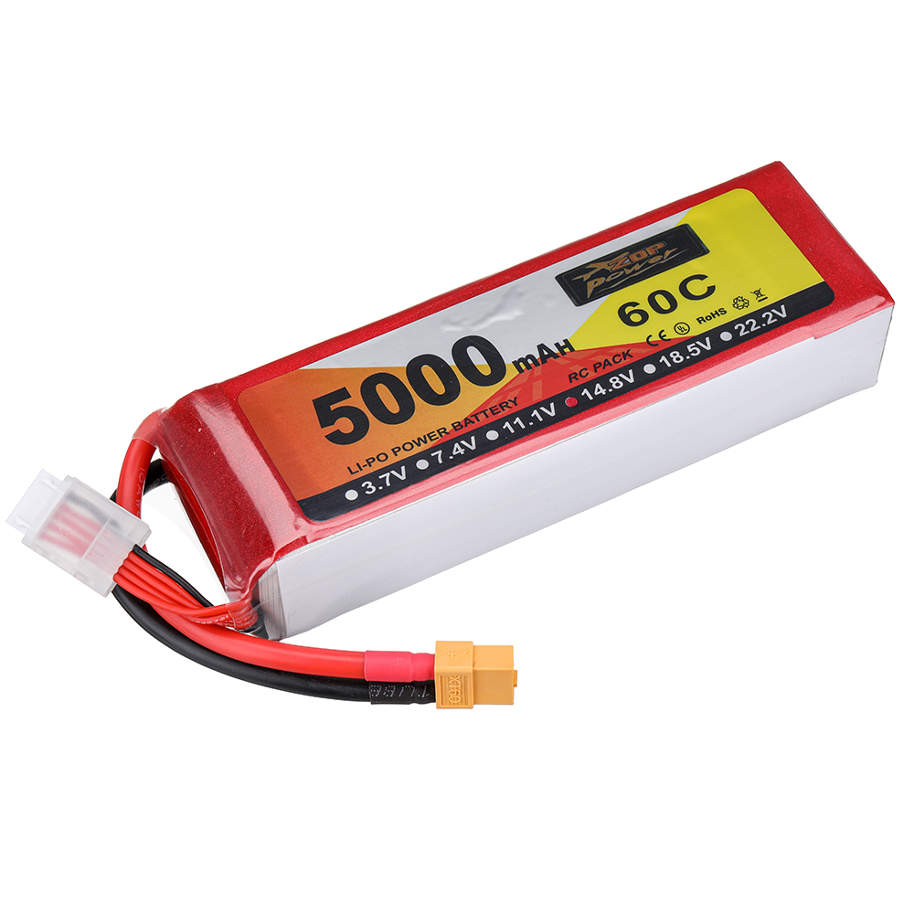 ZOP Power 14.8V 5000mAh 60C 4S LiPo Battery XT60 Plug for RC Drone