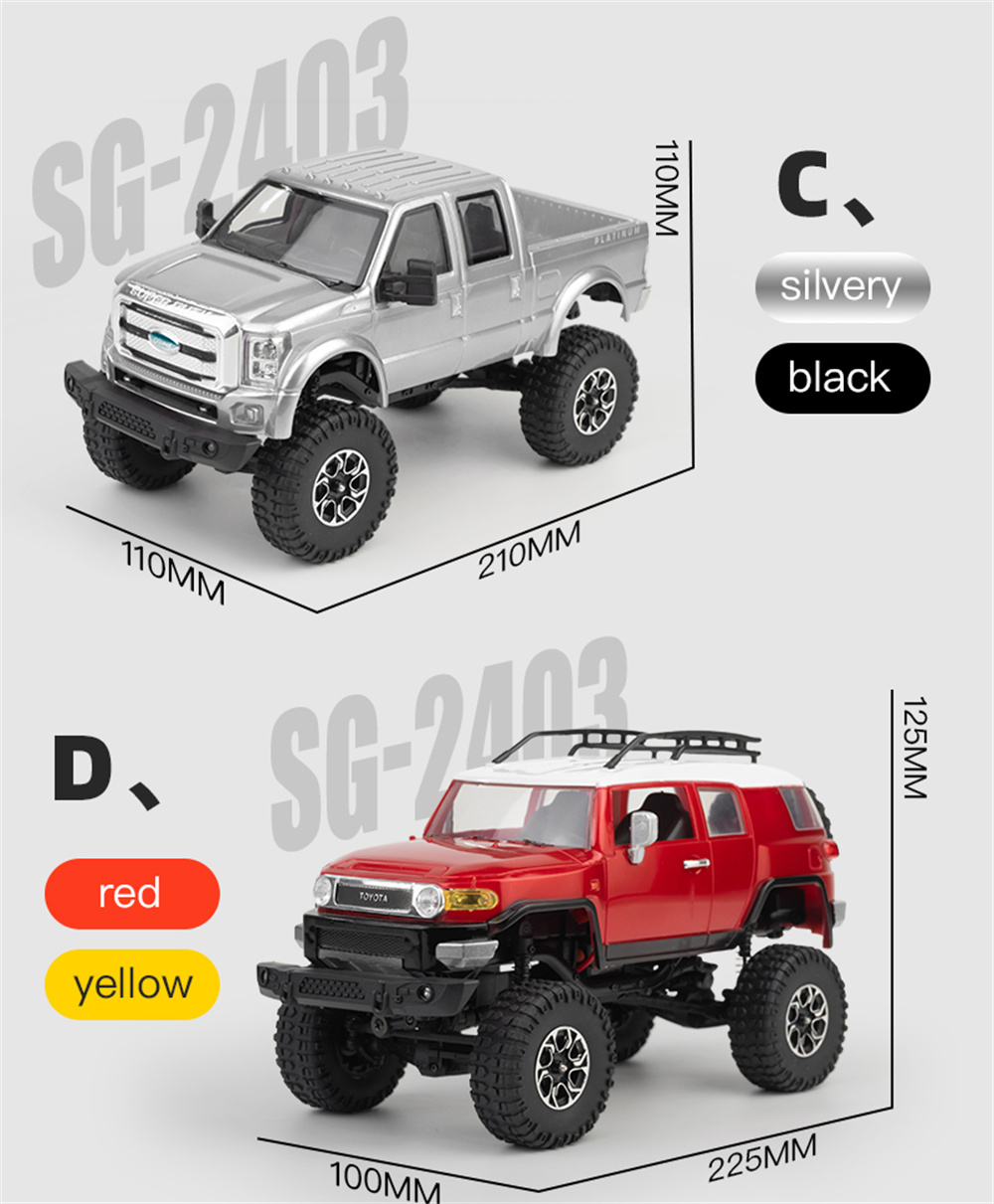 SG PINECONE FOREST 2403 for Wrangler 1/24 2.4G 4WD RC Car Off-Road Vehicles Climbing Rock Crawler Full Scale LED Light Models Toys