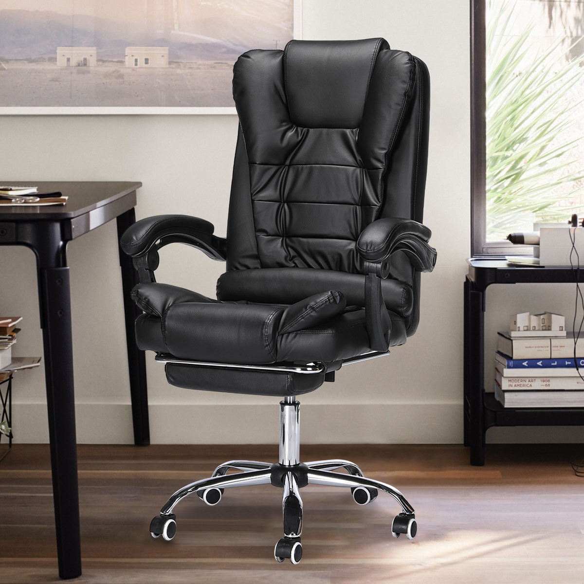 Leather Office Chair Swivel Computer Home Executive Gaming Desk Chairs High Back 