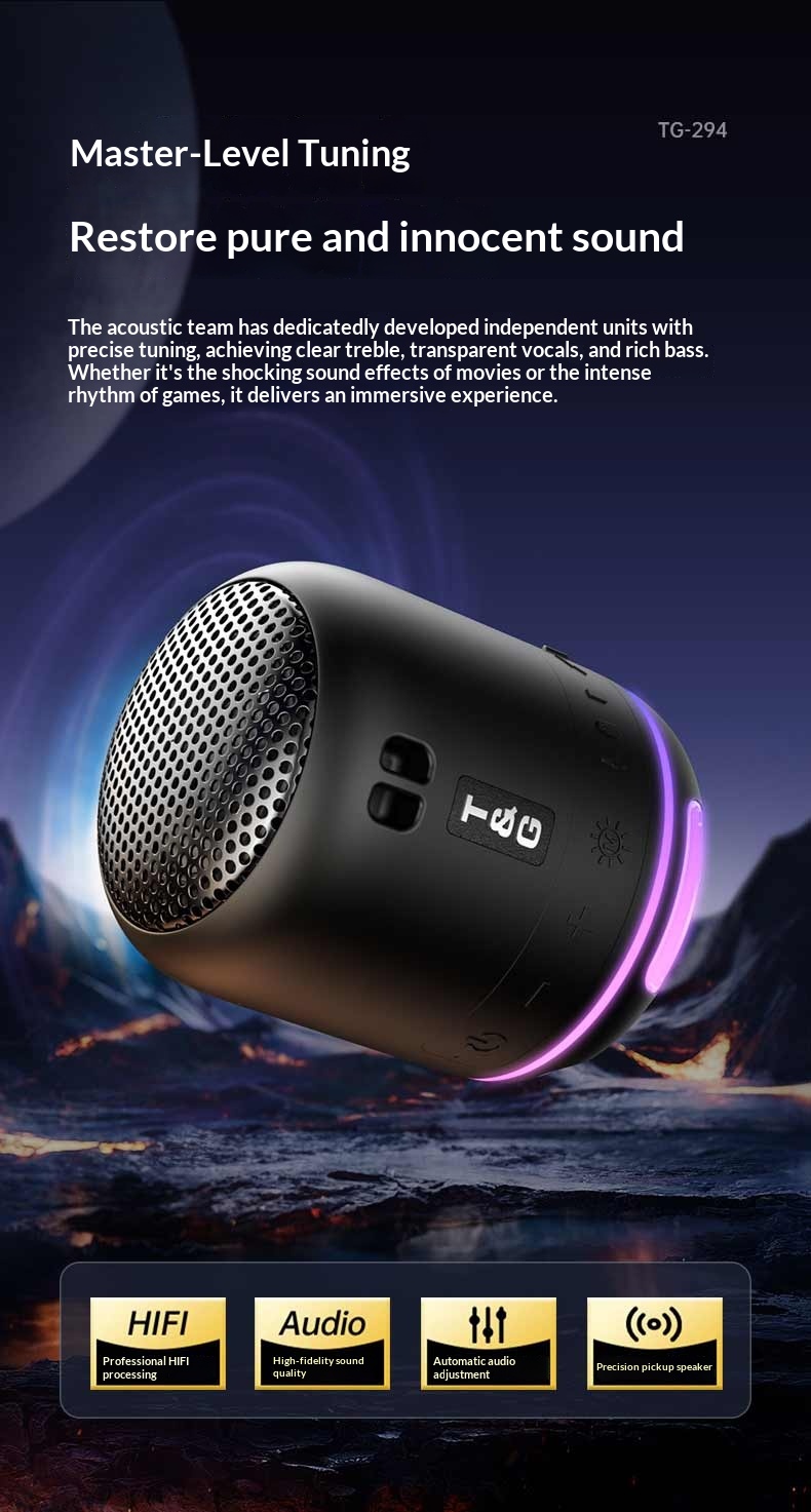 TG294 ポータブルスピーカー RGB ワイヤレス Bluetooth スピーカー